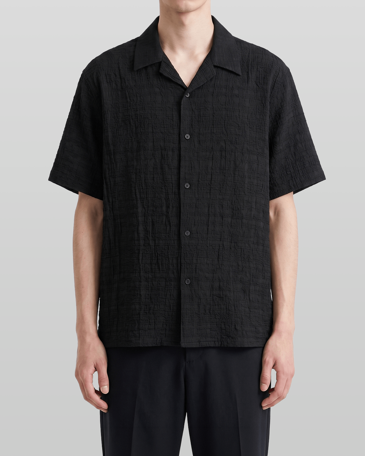 Crinkle Texture Open Collar Shirt - Mens Top – UNPROVEN.STUDIO