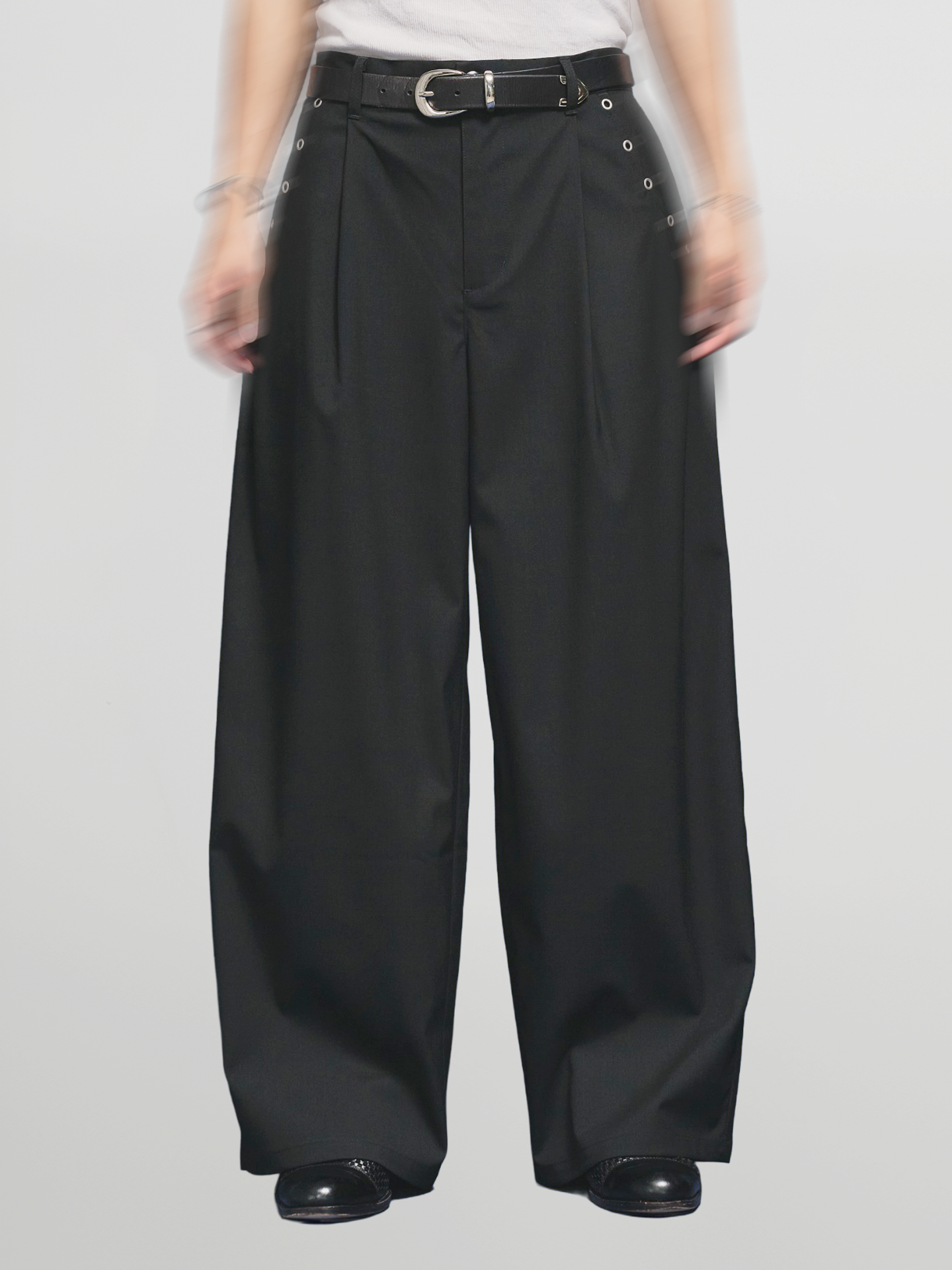 Eyelet-Detail Wide Pants