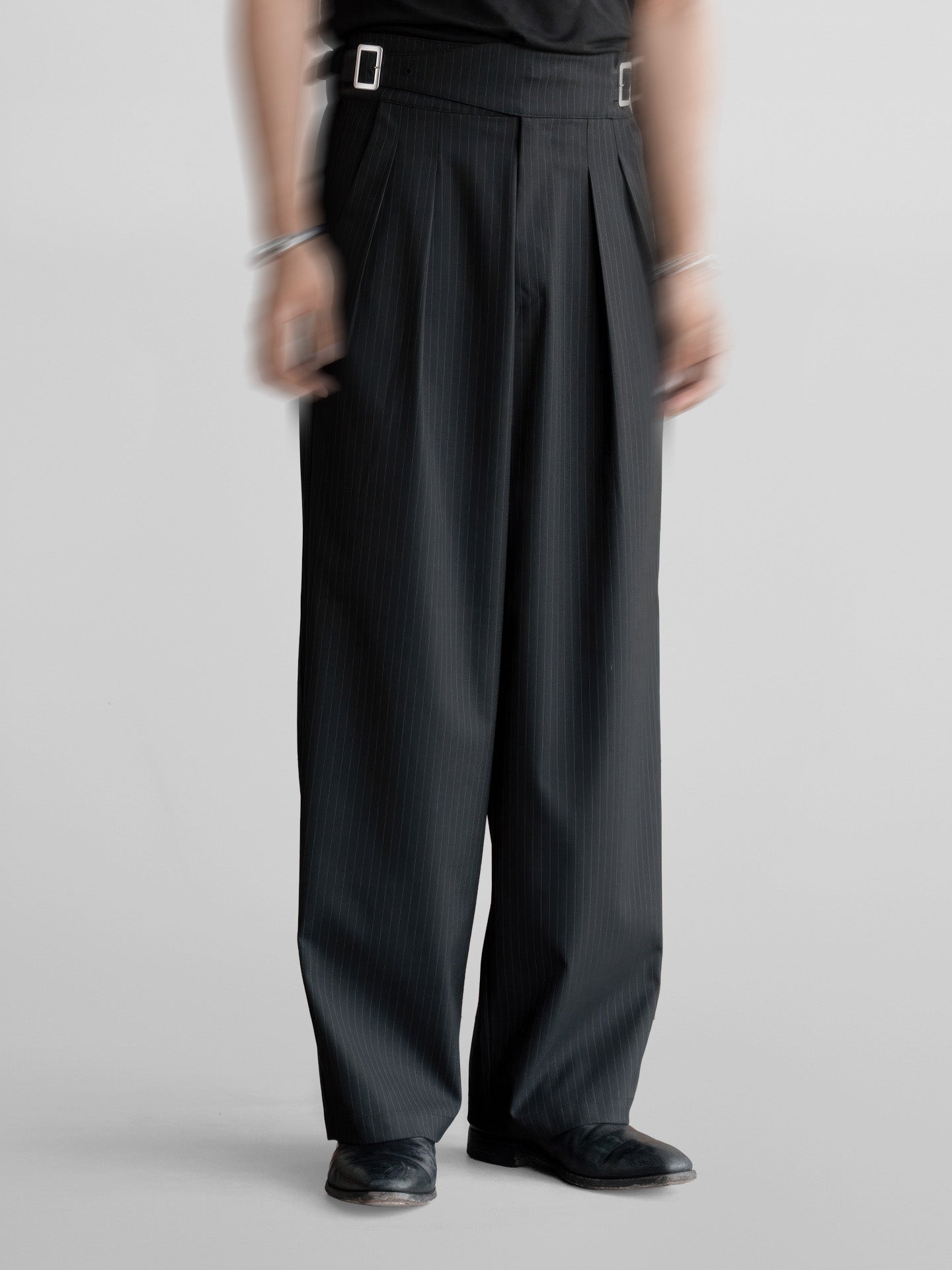 Semi-Wide Striped Gurkha Pants