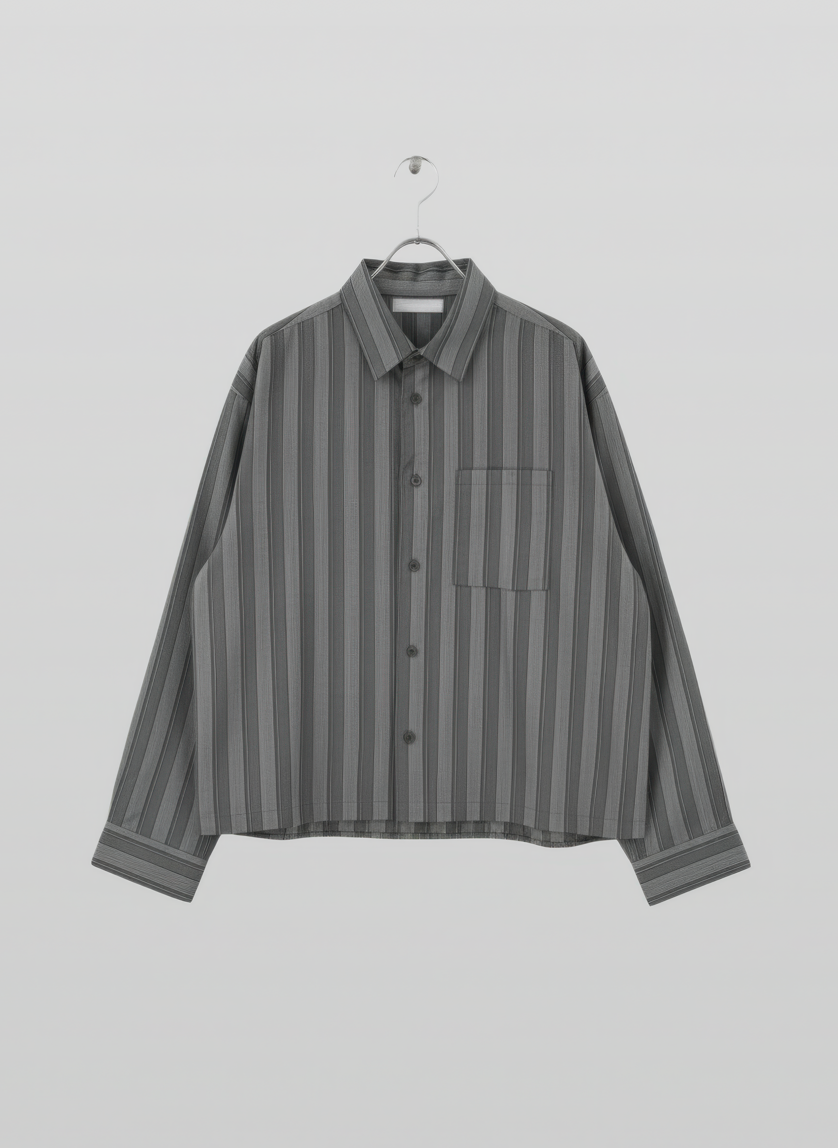 Loose-Fit Cropped Striped Shirt