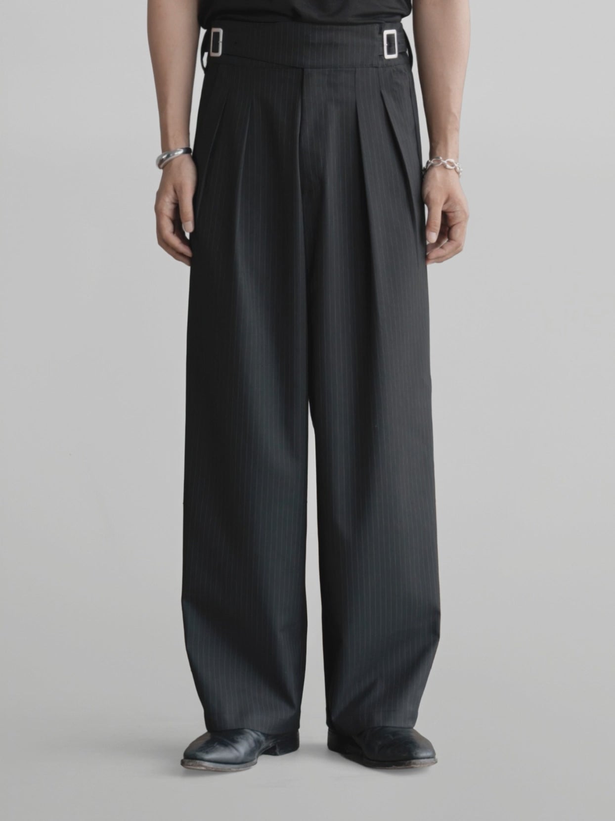 Semi-Wide Striped Gurkha Pants