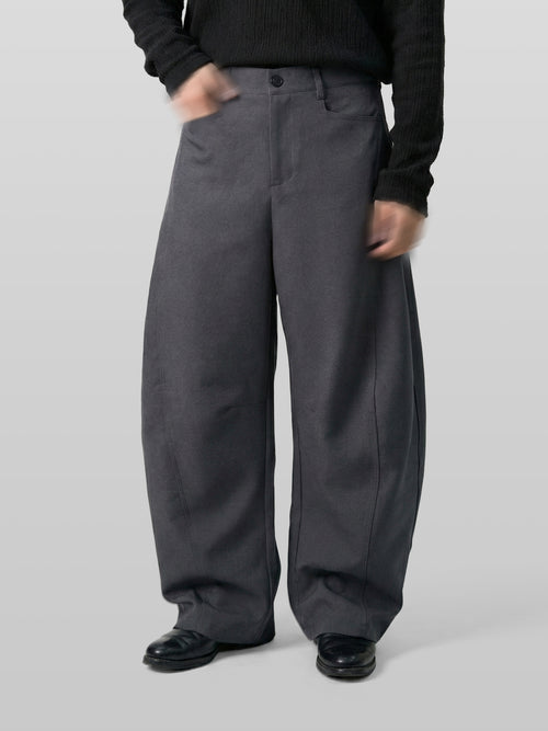 Curved Line Wide Pants gray-1 – Front view | wide-leg denim / relaxed denim | UNPROVEN