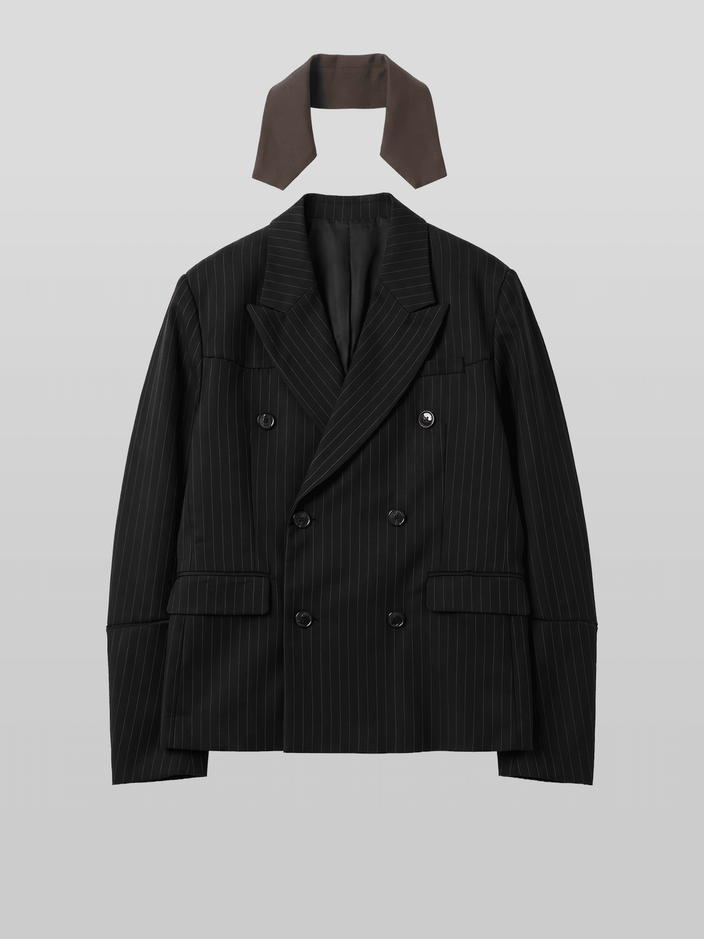 2-Way Double-Breasted Striped Blazer