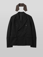 2-Way Double-Breasted Striped Blazer