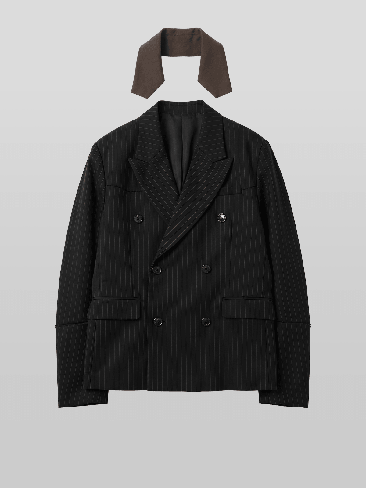 2-Way Double-Breasted Striped Blazer