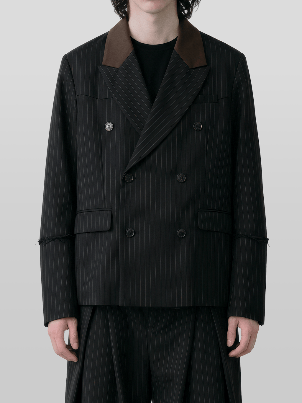 2-Way Double-Breasted Striped Blazer