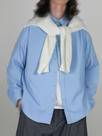 Loose-Fit Shirt sky-blue – Front view | relaxed tailoring / semi-wide fit | UNPROVEN