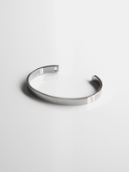 Stainless Steel Flat Bangle 6mm silver – Front view | minimalist jewelry / refined detail | UNPROVEN