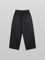 Side Cross Tuck Pants Black front - cleanfit minimal - UNPROVEN
