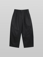 Side Cross Tuck Pants Black front - cleanfit minimal - UNPROVEN