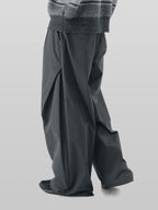 Side Cross Tuck Pants Gray-1 front - cleanfit minimal - UNPROVEN