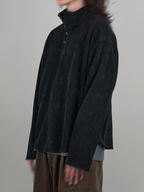 Mock Neck Sweatshirt Black – Front view | clean essentials / minimalist | UNPROVEN