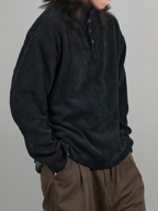 Mock Neck Sweatshirt Black – Front view | clean essentials / minimalist | UNPROVEN