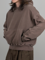 Cropped Hoodie Brown front - cleanfit minimal - UNPROVEN