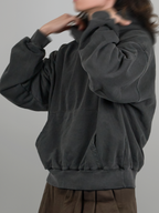 Cropped Hoodie Charcoal front - cleanfit minimal - UNPROVEN