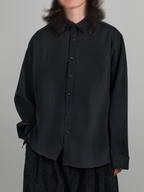 Loose-Fit Shirt black – Front view | relaxed tailoring / semi-wide fit | UNPROVEN