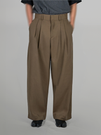 Wide Balloon Pants Dark-Beige front - cleanfit minimal - UNPROVEN