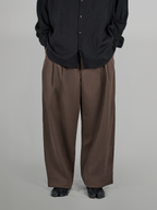 Wide Balloon Pants Brown – Front view | clean essentials / minimalist | UNPROVEN