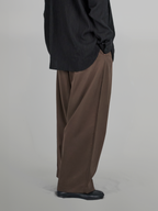 Wide Balloon Pants Brown – Front view | clean essentials / minimalist | UNPROVEN