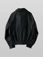 Artificial Grain Flight Blouson black – Detail | architectural outerwear / structured | UNPROVEN