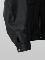 Artificial Grain Flight Blouson black – Detail | architectural outerwear / structured | UNPROVEN