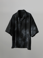 Pattern Drape Shirt Black – Front view | clean essentials / minimalist | UNPROVEN
