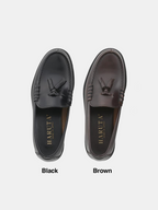 HARUTA Tassel Loafer 907 Black front - cleanfit minimal - UNPROVEN