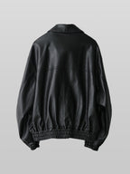 Artificial Grain Short Blouson black – Detail | architectural outerwear / structured | UNPROVEN