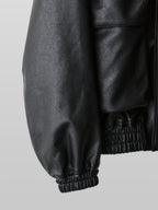 Grain Short Blouson Black – Front view | clean essentials / minimalist | UNPROVEN
