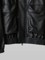 Grain Short Blouson Black – Front view | clean essentials / minimalist | UNPROVEN