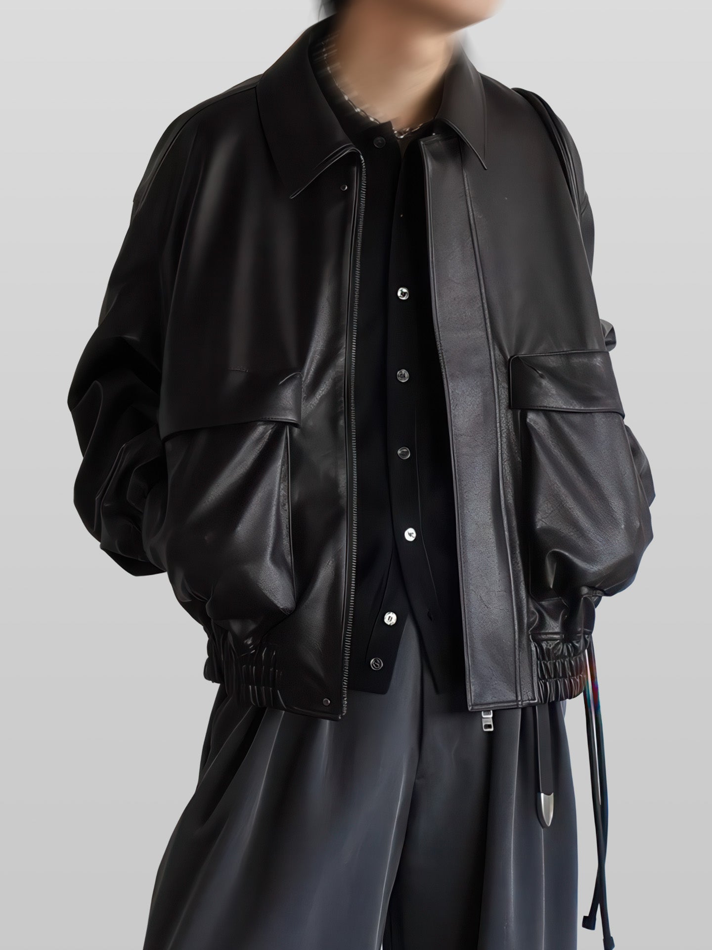 Artificial Grain Short Blouson