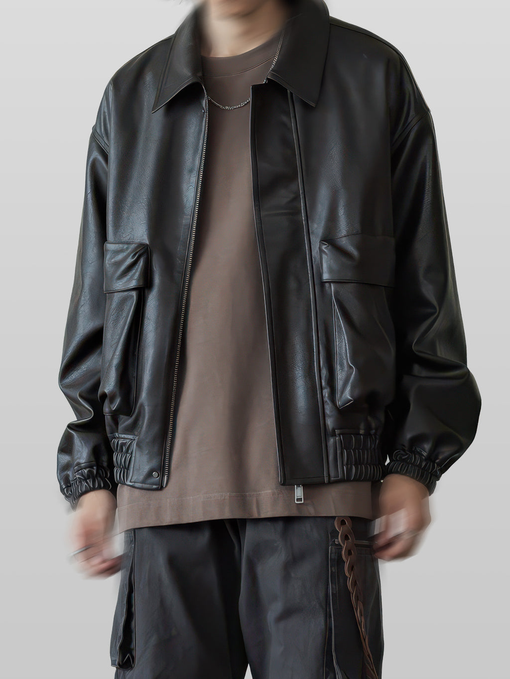 Artificial Grain Short Blouson