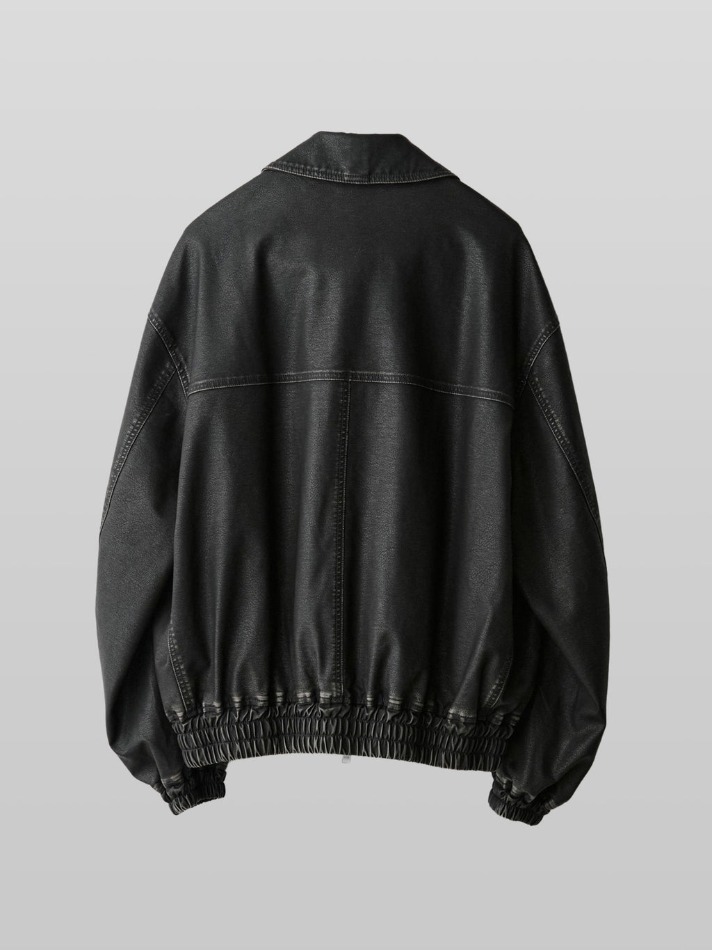 Artificial Grain Short Blouson vintage-black – Detail | architectural outerwear / structured | UNPROVEN
