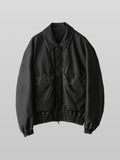 Artificial Grain Short Blouson vintage-black – Front view | architectural outerwear / structured | UNPROVEN