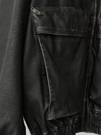 Grain Short Blouson Vintage-Black – Front view | clean essentials / minimalist | UNPROVEN