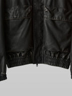 Grain Short Blouson Vintage-Black – Front view | clean essentials / minimalist | UNPROVEN