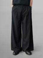 Tuck Wide Pants Off-White front - cleanfit minimal - UNPROVEN