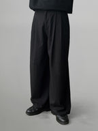 Tuck Wide Pants Off-White front - cleanfit minimal - UNPROVEN