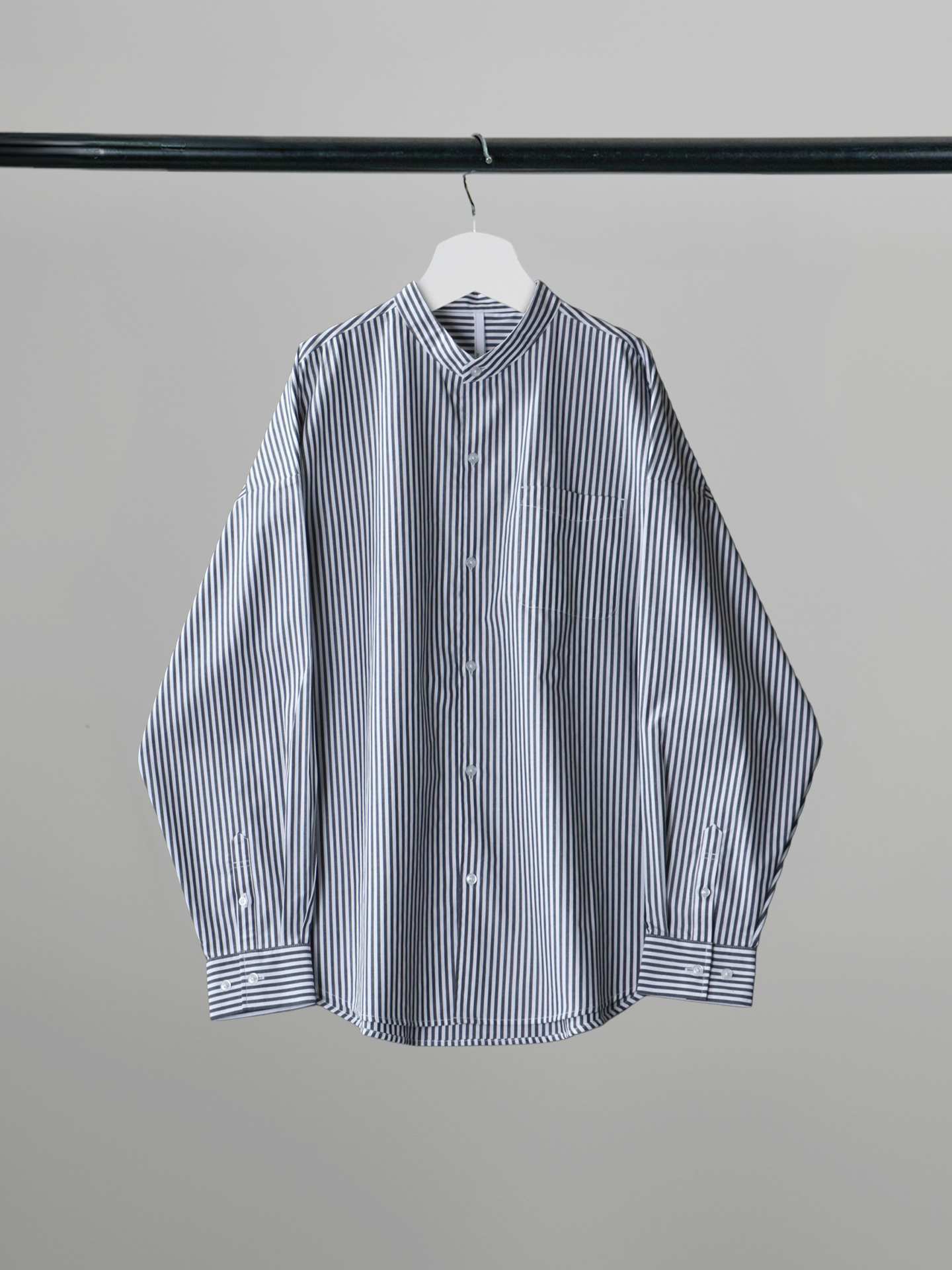 Oversized Band Collar Shirt