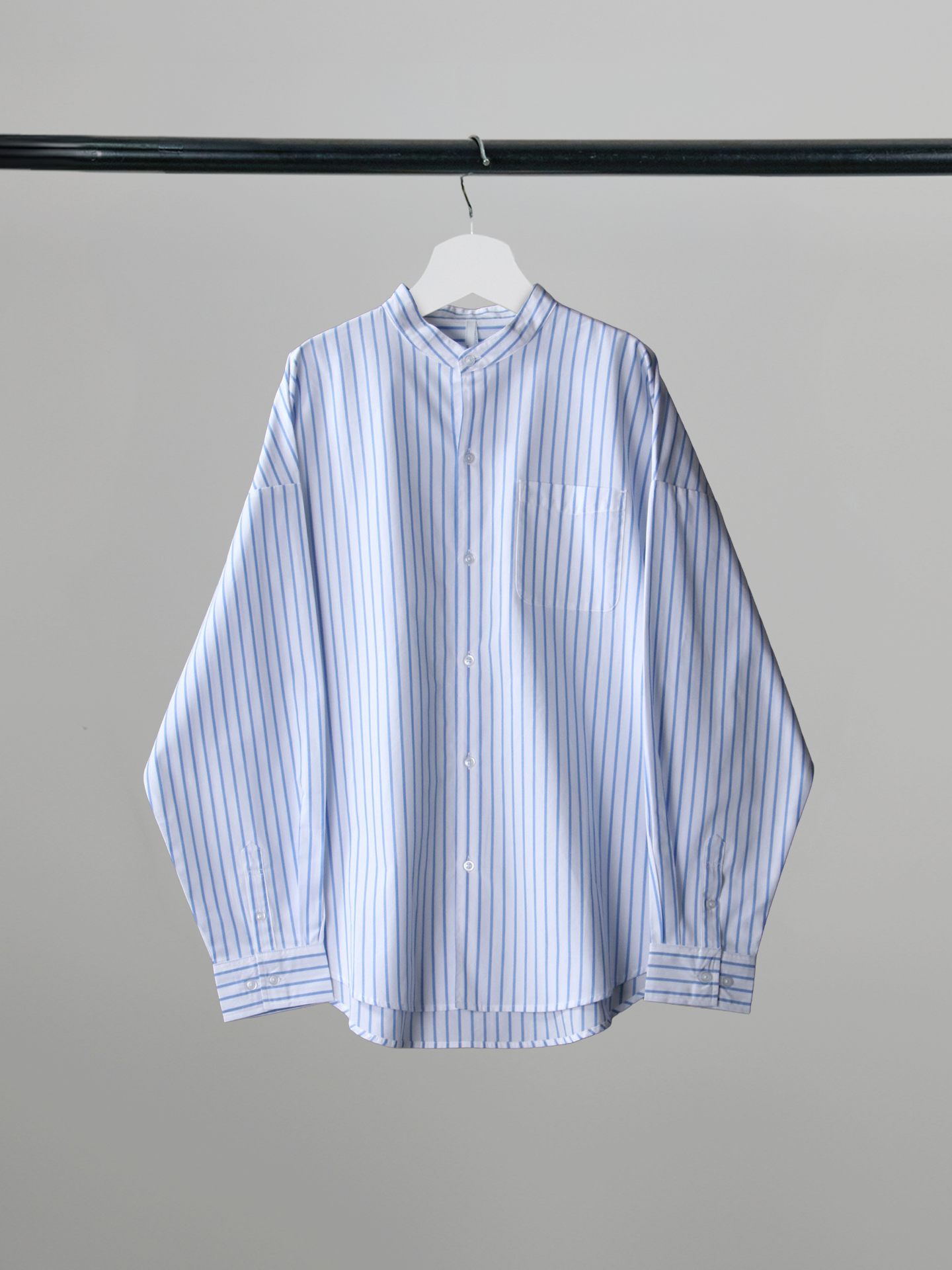 Oversized Band Collar Shirt