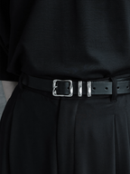 Buckle Belt Black front - cleanfit minimal - UNPROVEN