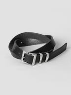 Square Buckle Belt Black front - cleanfit minimal - UNPROVEN