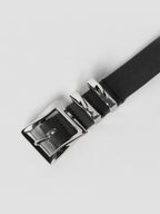 Square Buckle Belt Black front - cleanfit minimal - UNPROVEN