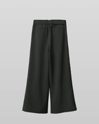 Linen-like Belted Wide Straight Pants