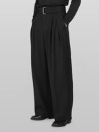 Wide Pants Black front - cleanfit minimal - UNPROVEN