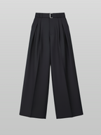 Wide Pants Black front - cleanfit minimal - UNPROVEN