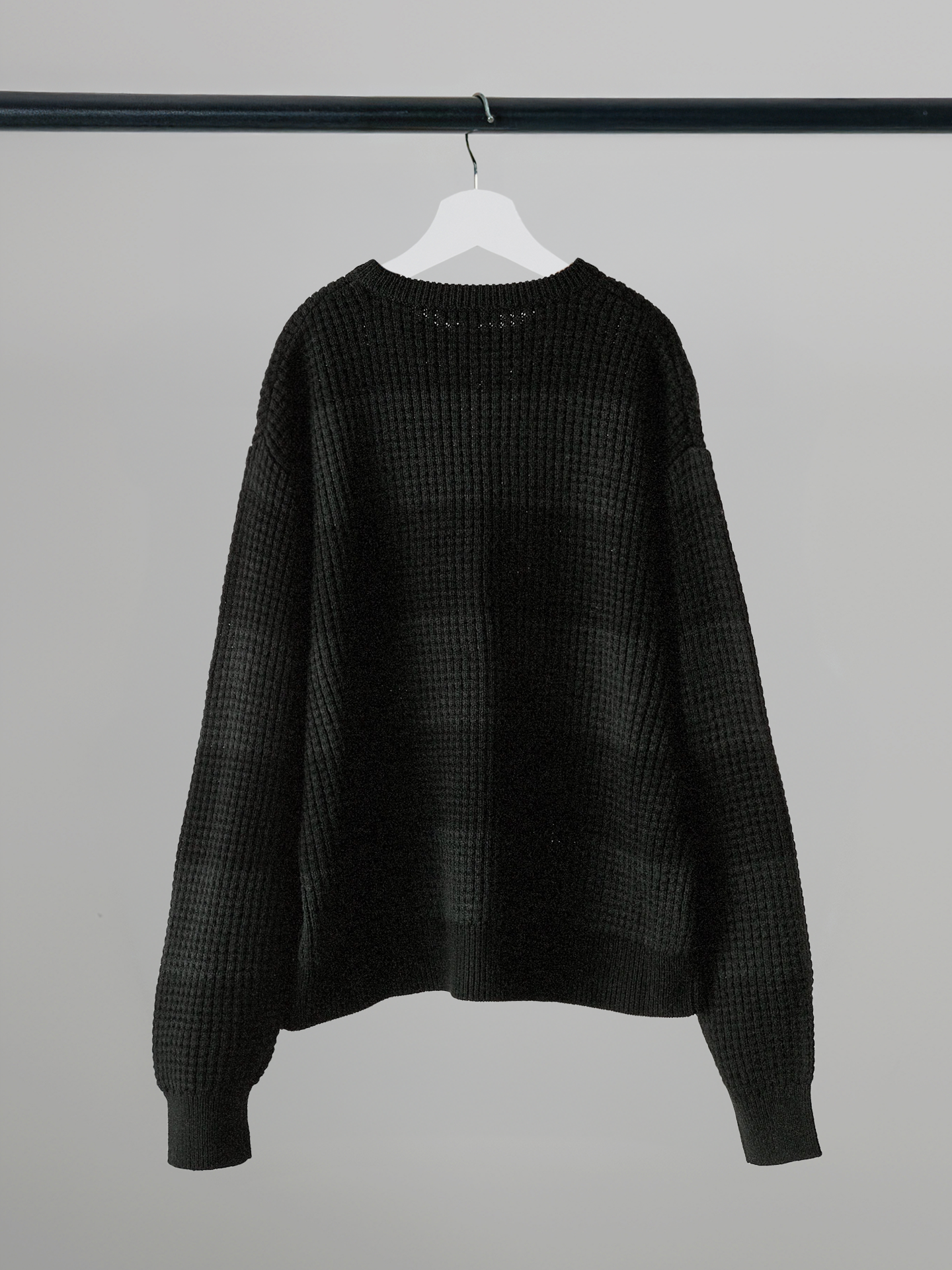 Oversized Border Waffle Knit