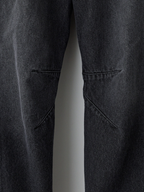 Curved Cargo Denim Jeans Black front - cleanfit minimal - UNPROVEN