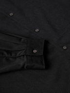 Loose-Fit Balloon Sleeve Shirt black – Detail close-up | relaxed tailoring / semi-wide fit | UNPROVEN