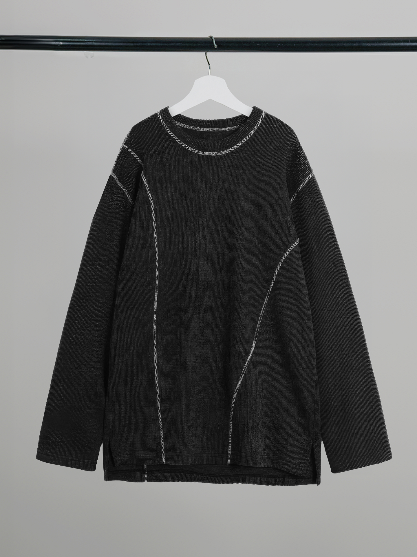 Contrast Stitch Long Sleeve Top